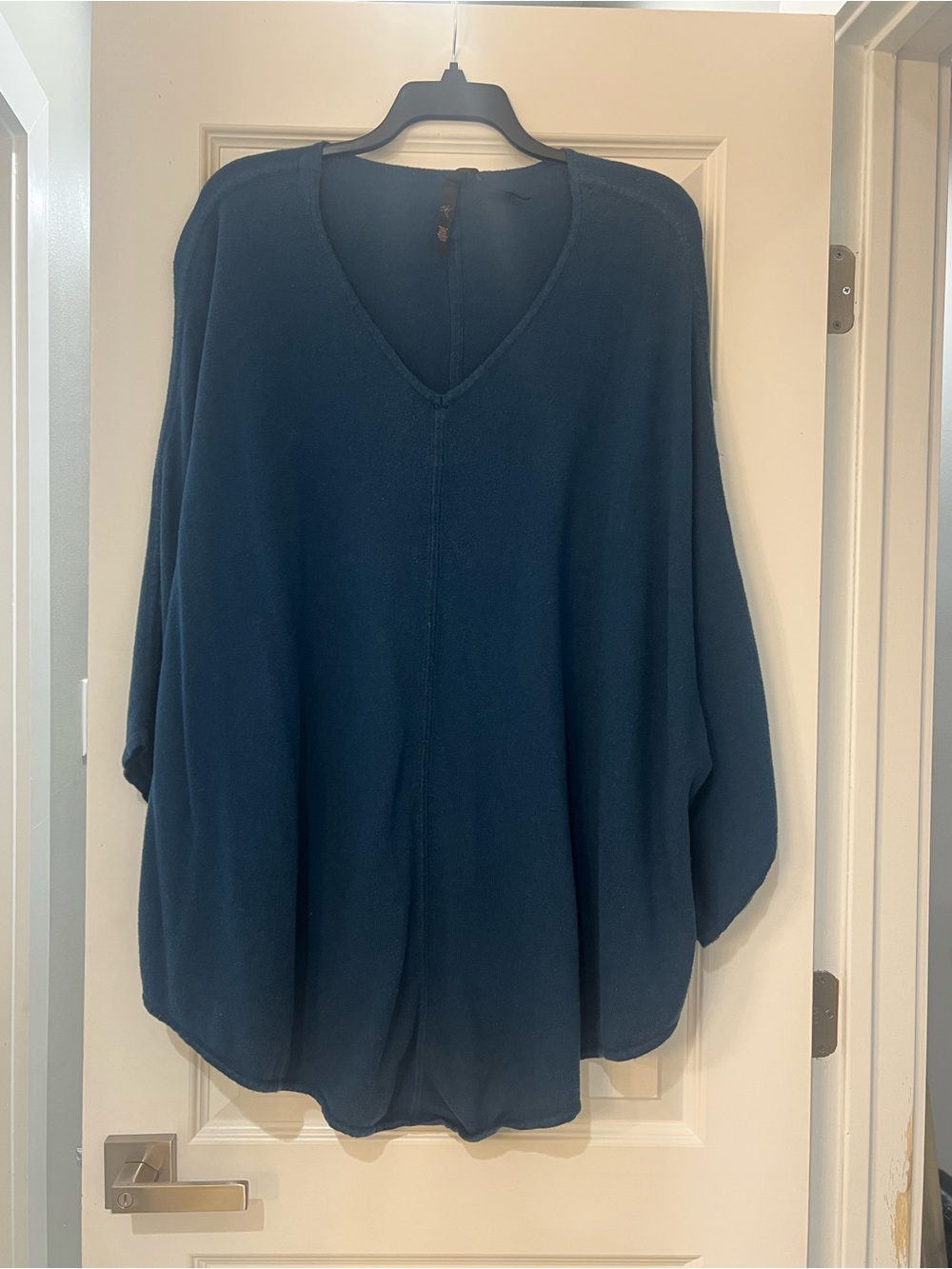 Melissa McCarthy Seven7 Women’s 2X Dark Teal V-Neck Poncho Sweater Tunic